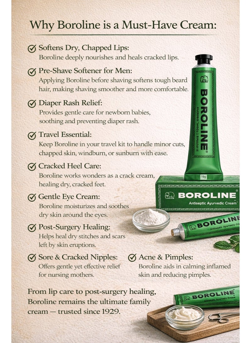 Boroline Antiseptic Ayurvedic Cream 19g – Pack of 4 | Multipurpose Moisturizing & Healing Cream - Image 4